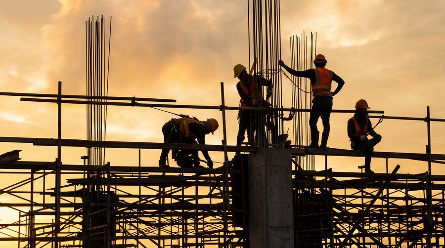 structural scaffolding sunset