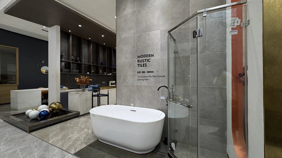 bathtub and tiles