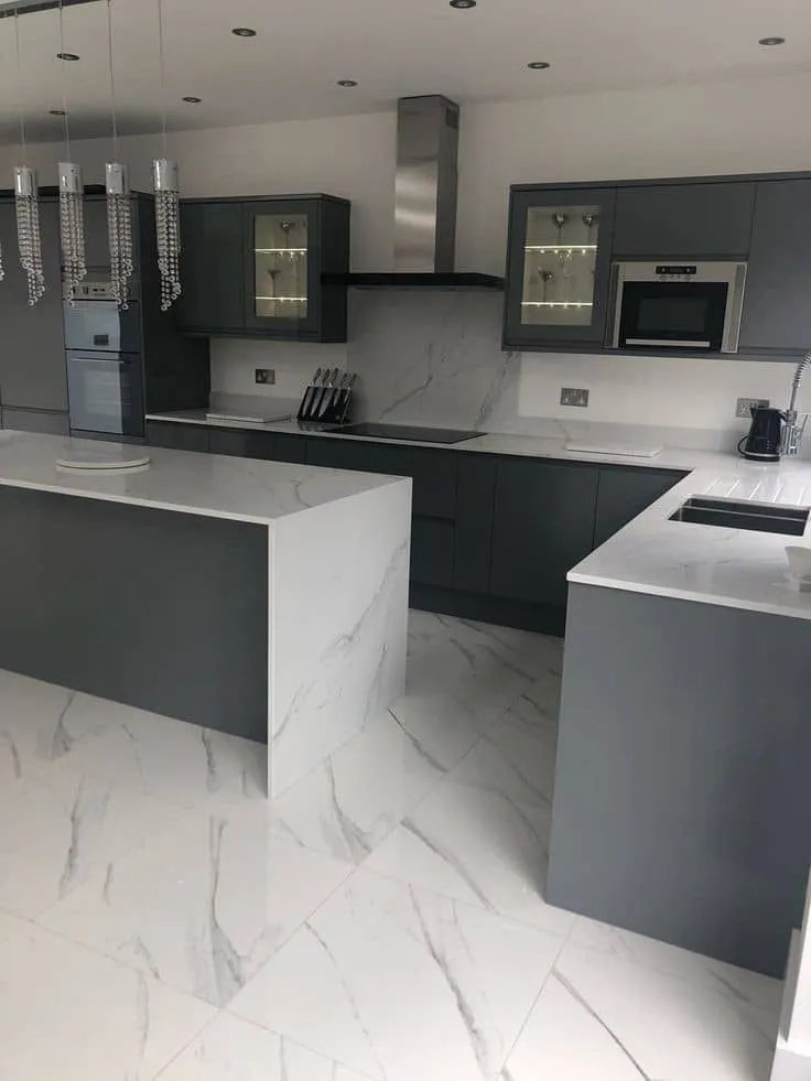 grey marble kitchen