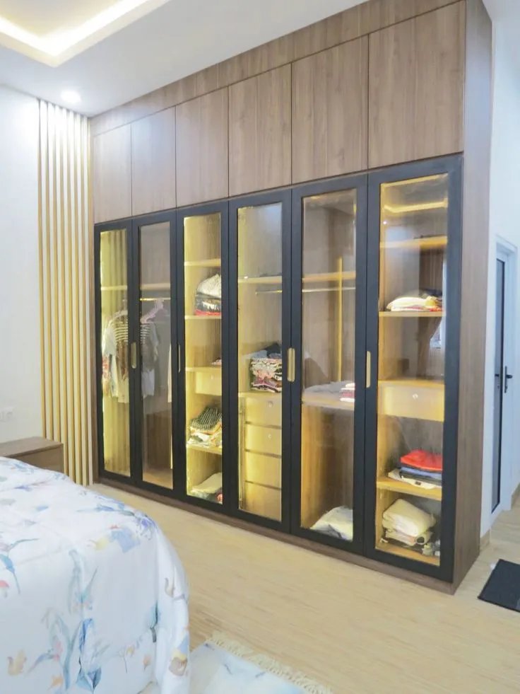 illuminated glass closet