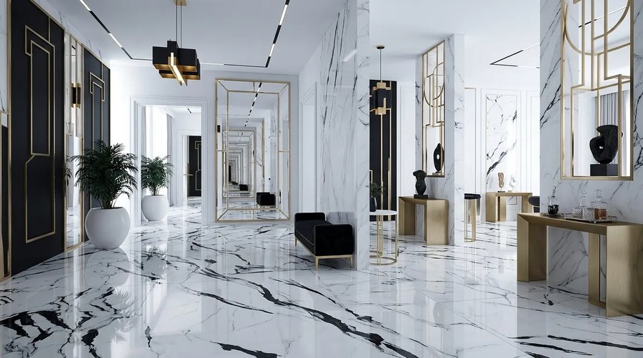 luxury hallway marble