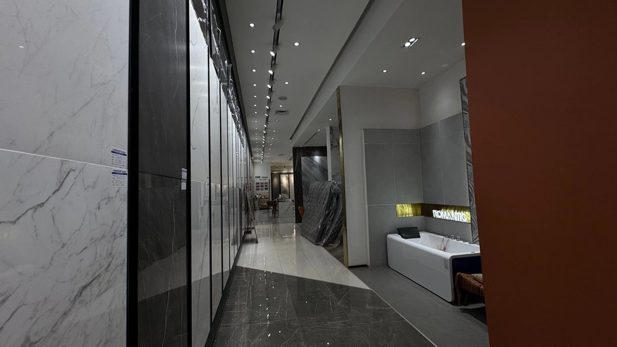 luxury tile showroom corridor