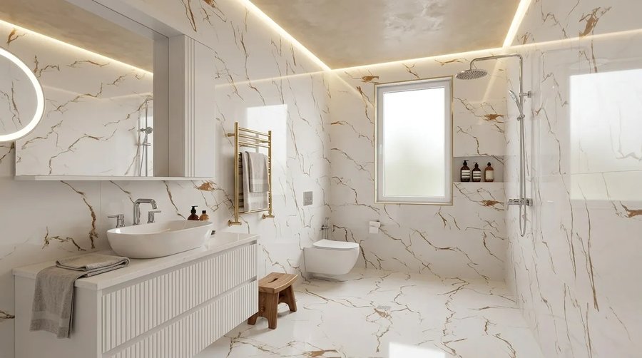 marble bathroom finish
