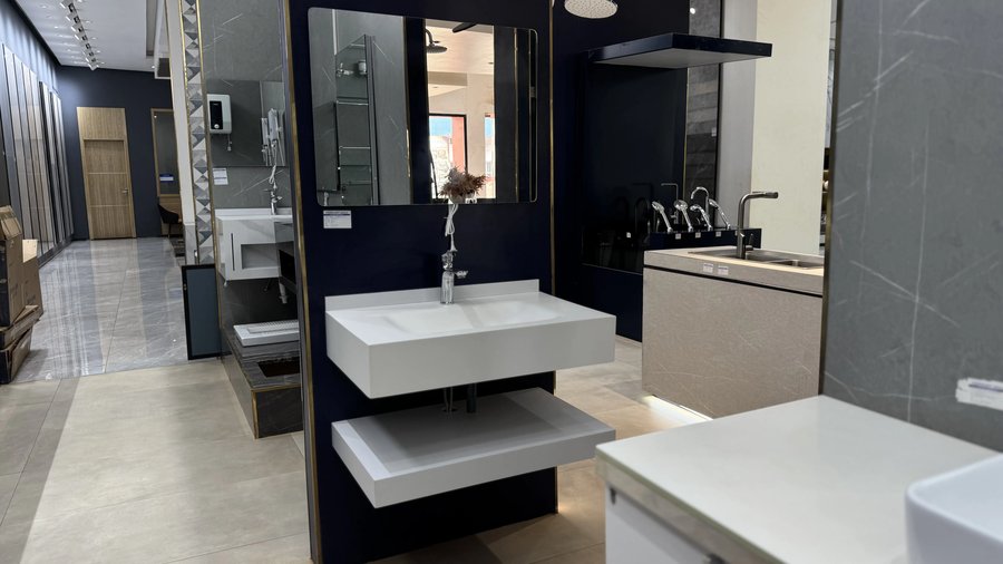 minimalist floating vanity