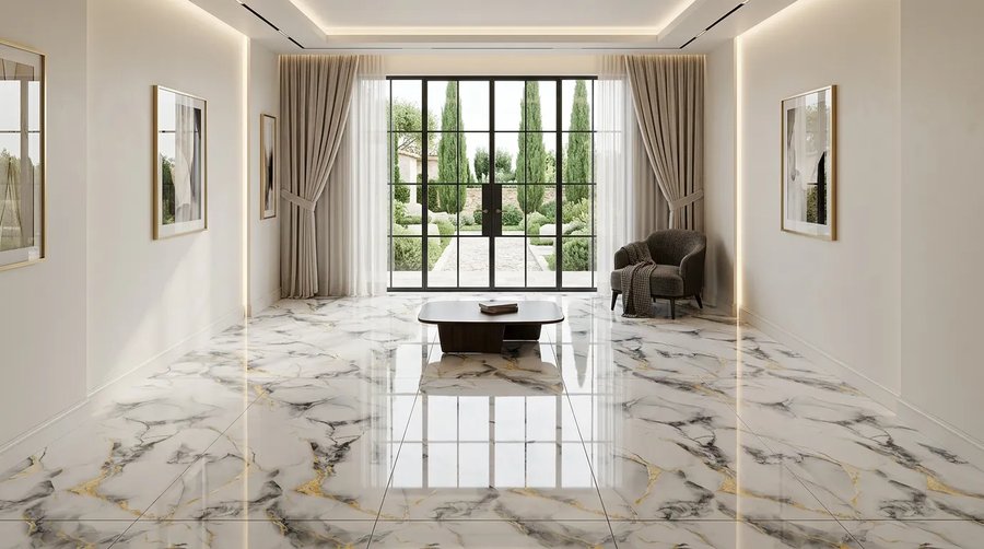 modern living room marble