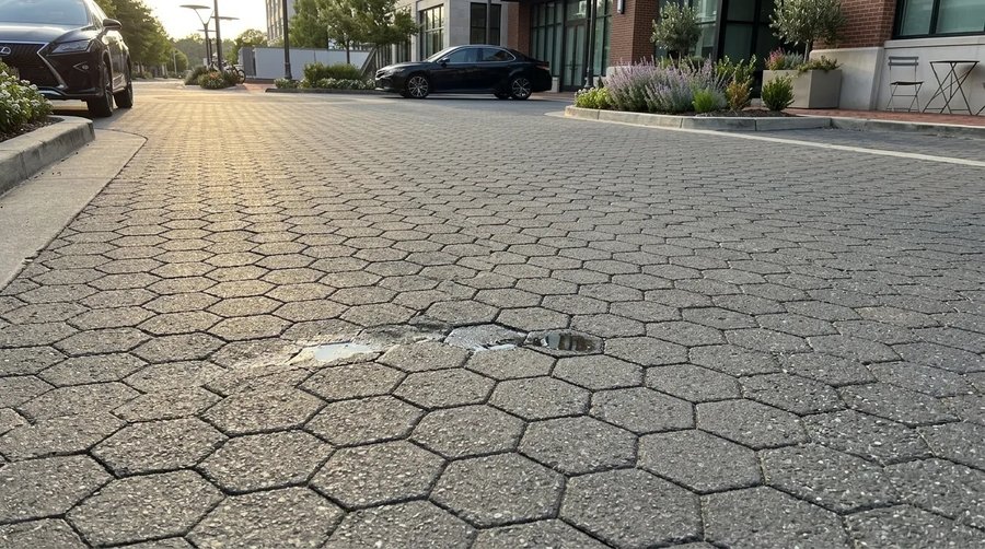hexagonal paver driveway