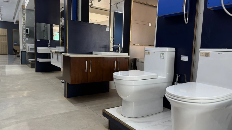 ceramic toilet stock
