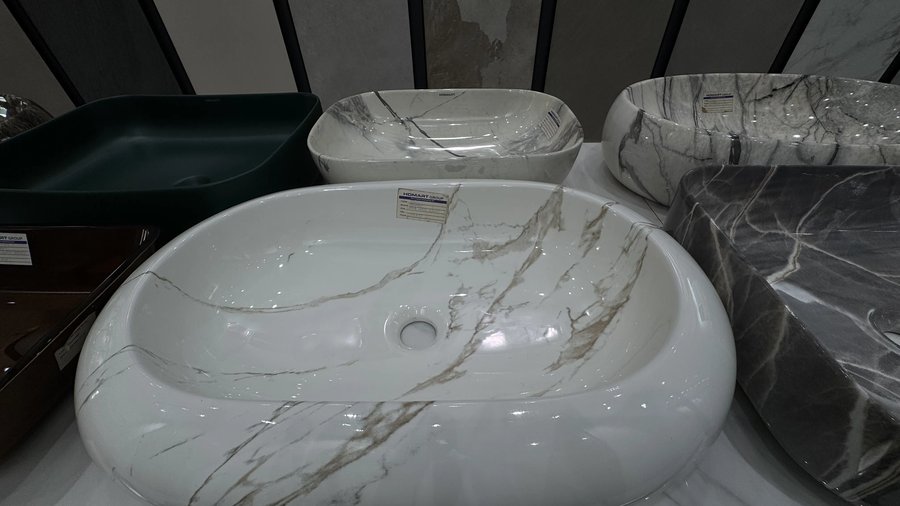 marble pattern ceramic basins