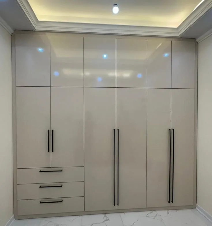 beige high gloss wardrobe