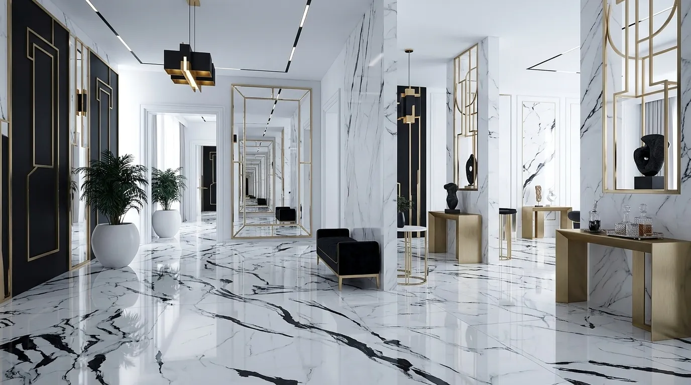 luxury hallway marble