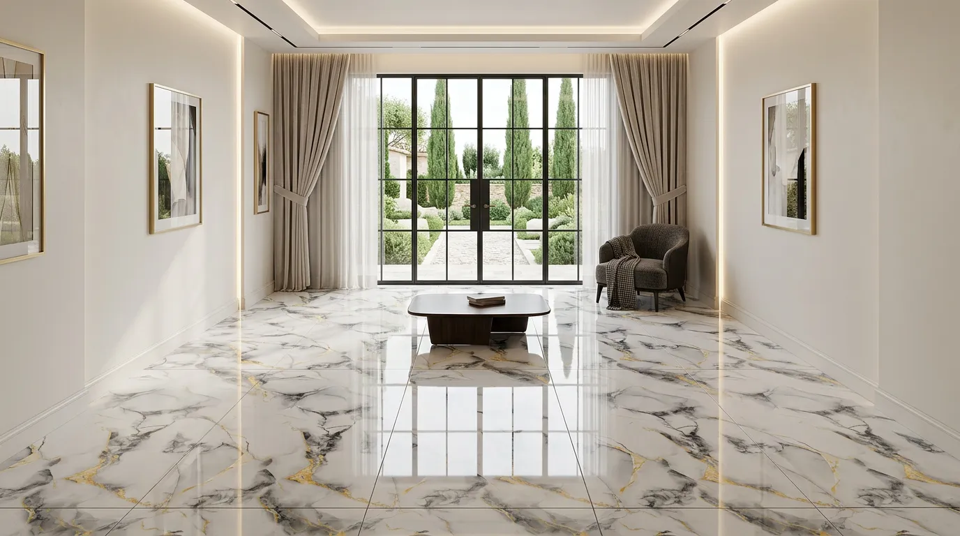 modern living room marble