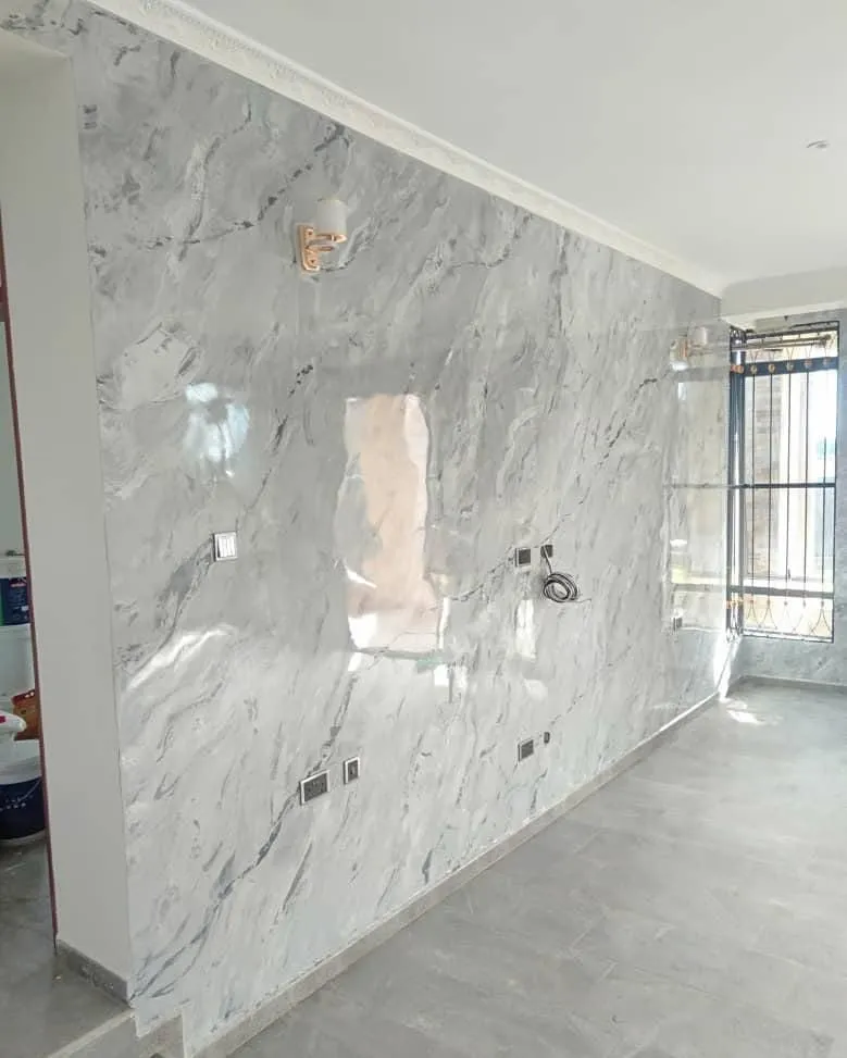 polished grey marble wall